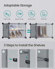 Modular Shoe Rack – Steel and Plastic – Slate Grey – 10-Slot Design with Doors