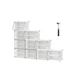 Modular Storage Organiser Unit – Steel Frame and Plastic Panels – White – 10 Slots with Doors