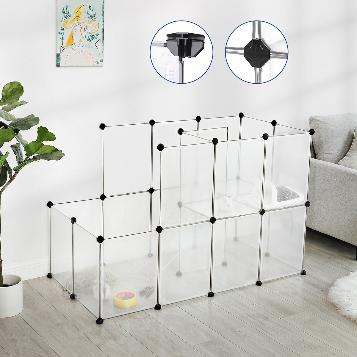 Modular Pet Playpen – Plastic – White – DIY Design
