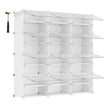 Interlocking Shoe Rack – Plastic – Cloud White – Modular 4-Slot Storage Unit with Doors