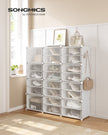 Interlocking Shoe Rack – Plastic – Cloud White – Modular 4-Slot Storage Unit with Doors