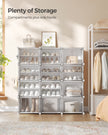 Interlocking Shoe Rack – Plastic – Cloud White – Modular 4-Slot Storage Unit with Doors