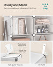 Interlocking Shoe Rack – Plastic – Cloud White – Modular 4-Slot Storage Unit with Doors