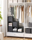 Cube Storage Unit – Non-Woven Fabric – Black and Grey – Customisable Shape with Storage Boxes
