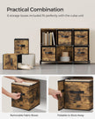 Cube Storage Organizer – Wood – Rustic Brown – 6 Non-Woven Fabric Storage Boxes