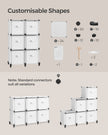 Cube Storage Organiser – Non-Woven Fabric – Cloud White – Customisable Shape with 6 Storage Boxes
