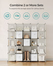 Cube Storage Organiser – Non-Woven Fabric – Cloud White – Customisable Shape with 6 Storage Boxes