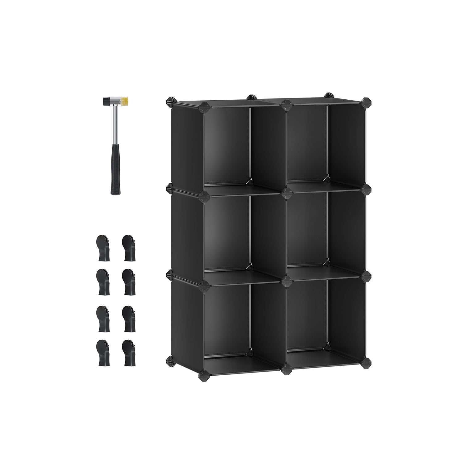 6-Cube Storage Organizer – MDF – Ink Black – Interlocking Design
