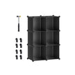 6-Cube Storage Organizer – MDF – Ink Black – Interlocking Design