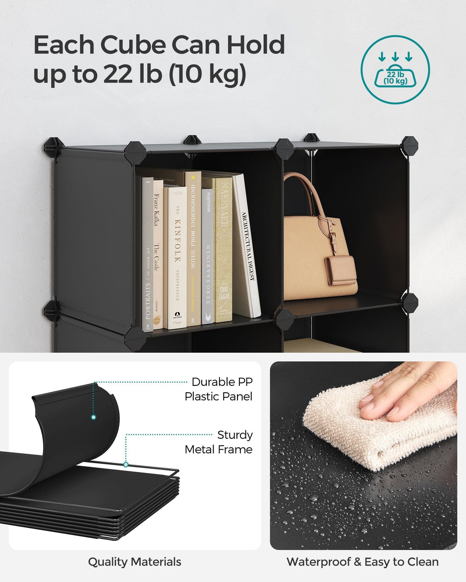 6-Cube Storage Organizer – MDF – Ink Black – Interlocking Design
