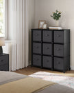 Cube Organizer – Non-Woven Fabric – Ink Black and Dove Grey – Customizable Shape with 9 Storage Boxes