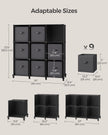 Cube Organizer – Non-Woven Fabric – Ink Black and Dove Grey – Customizable Shape with 9 Storage Boxes