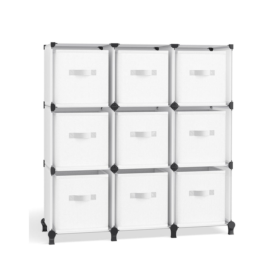 Cube Storage Organiser – Non-Woven Fabric – Cloud White – Customisable Shape with 9 Storage Boxes