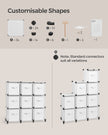 Cube Storage Organiser – Non-Woven Fabric – Cloud White – Customisable Shape with 9 Storage Boxes