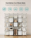 Cube Storage Organiser – Non-Woven Fabric – Cloud White – Customisable Shape with 9 Storage Boxes