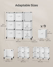 Cube Storage Organiser – Non-Woven Fabric – Cloud White – Customisable Shape with 9 Storage Boxes