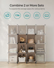 6 Cube Storage Unit – Plastic – Camel Brown – Versatile Organizer with Metal Grid