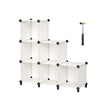 6 Cube Storage Unit – Plastic – Cream White – Multi-functional Organizer with Metal Grid