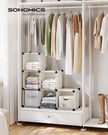 6 Cube Storage Unit – Plastic – Cream White – Multi-functional Organizer with Metal Grid