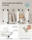 6 Cube Storage Unit – Plastic – Cream White – Multi-functional Organizer with Metal Grid