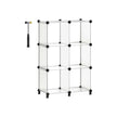 Folding Wardrobe Organiser – Plastic – Black – Large 6-Cube Storage System with Top Metal Grid