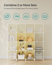 6 Cube Storage Unit – Plastic – Black – Versatile Organizer with Top Metal Grid