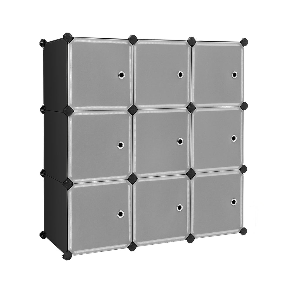 Modular Storage Unit – Quality Plastic – White – Interlocking 12-Cube Design with Doors
