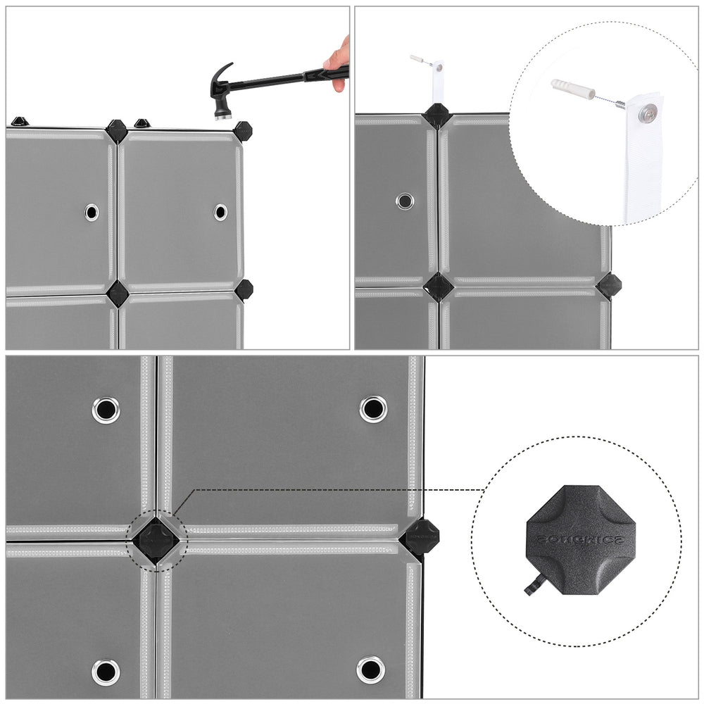 Modular Storage Unit – Quality Plastic – White – Interlocking 12-Cube Design with Doors