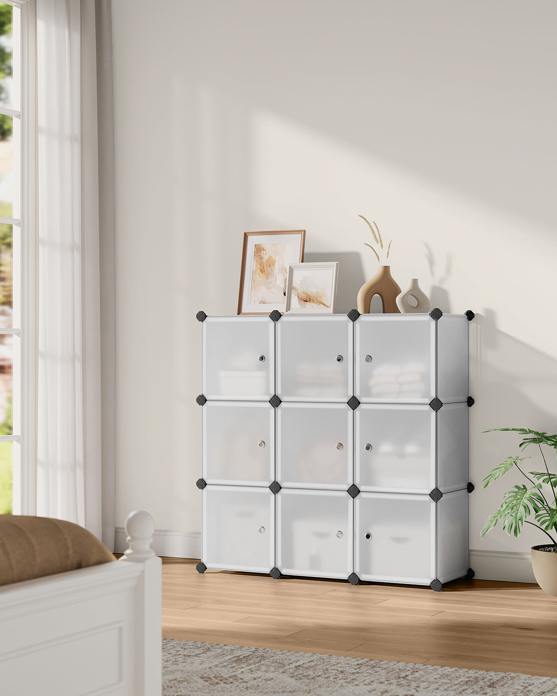9 Cube Storage Organizer – Quality Plastic – White – Stable and Easy to Assemble