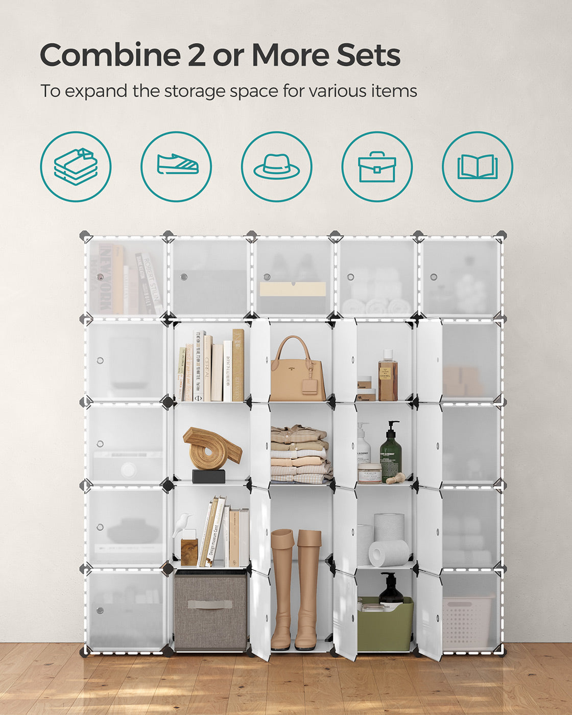 9 Cube Storage Organizer – Quality Plastic – White – Stable and Easy to Assemble