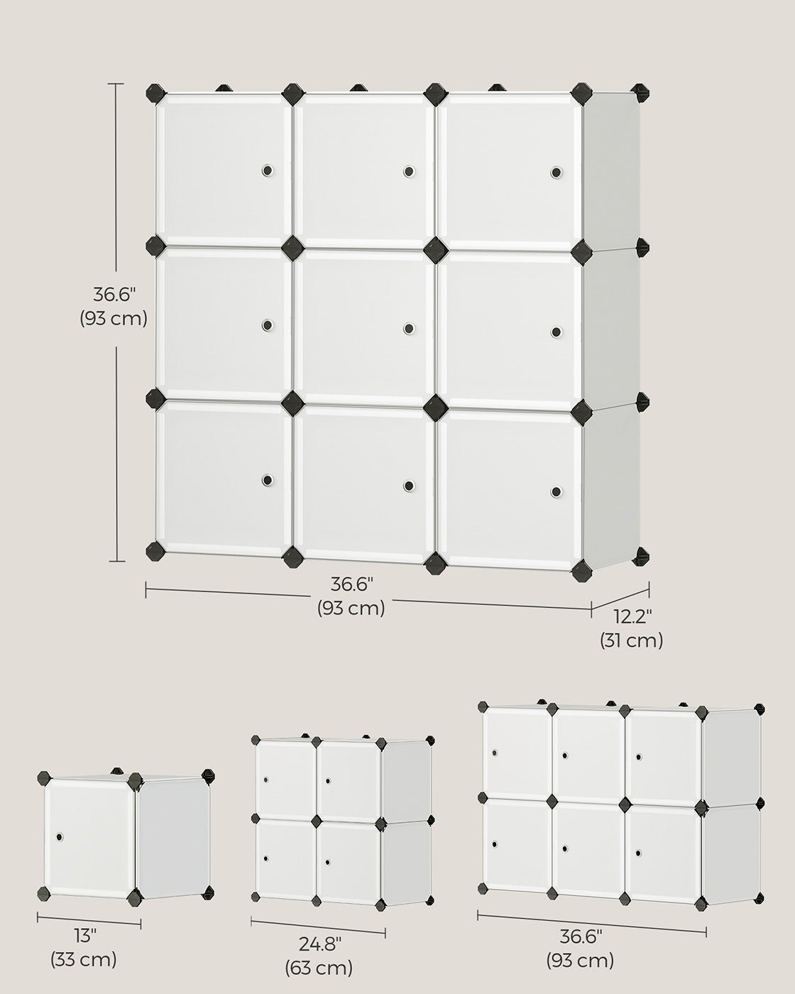 9 Cube Storage Organizer – Quality Plastic – White – Stable and Easy to Assemble