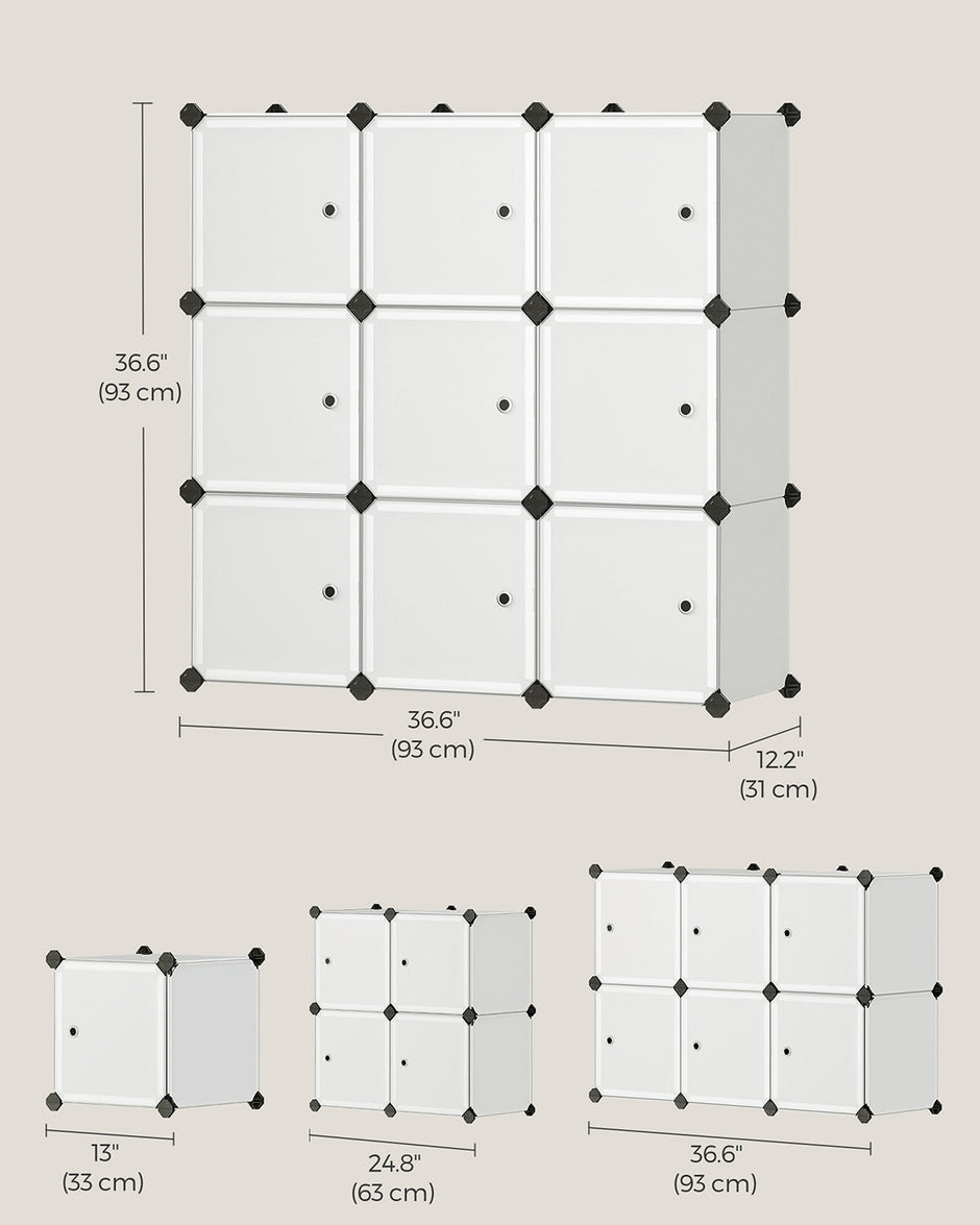 9 Cube Storage Organizer – Quality Plastic – White – Stable and Easy to Assemble
