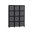 Cube Organiser – Non-Woven Fabric – Ink Black and Dove Grey – Customisable Shape with 12 Storage Boxes