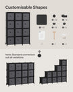 Cube Organiser – Non-Woven Fabric – Ink Black and Dove Grey – Customisable Shape with 12 Storage Boxes