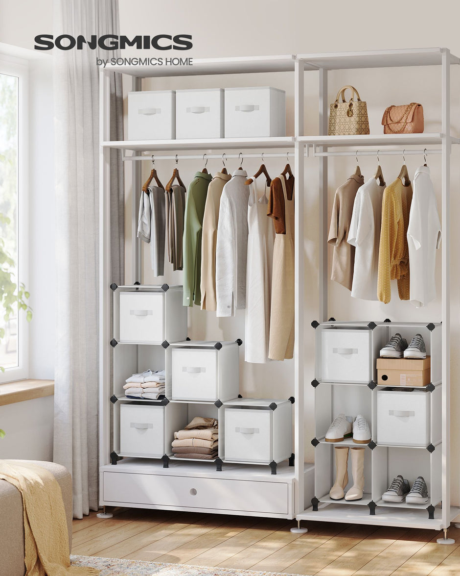 Cube Storage Organiser – Non-Woven Fabric – Cloud White – Customisable Shape with 12 Storage Boxes