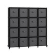 Cube Storage Organiser – Non-Woven Fabric – Ink Black and Dove Grey – Customisable Design with 16 Storage Boxes