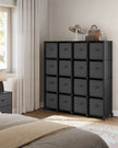 Cube Storage Organiser – Non-Woven Fabric – Ink Black and Dove Grey – Customisable Design with 16 Storage Boxes