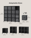 Cube Storage Organiser – Non-Woven Fabric – Ink Black and Dove Grey – Customisable Design with 16 Storage Boxes