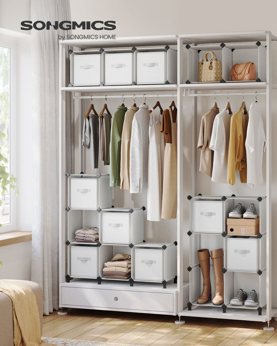 Cube Storage Organiser – Non-Woven Fabric – Cloud White – Customisable Shape with 16 Storage Boxes