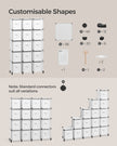 Cube Storage Organiser – Non-Woven Fabric – Cloud White – Customisable Shape with 16 Storage Boxes
