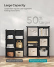 Cube Storage Organiser – Plastic – Ink Black – 6-Cube Design with Metal Grid Top