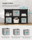 Cube Storage Organiser – Plastic – Ink Black – 6-Cube Design with Metal Grid Top