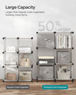 Cube Storage Organiser – Plastic – Cloud White – Large 6-Cube Design with Feet