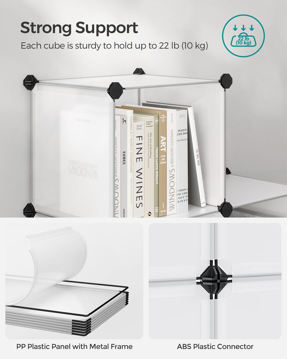 Cube Storage Organiser – Plastic – Cloud White – Large 6-Cube Design with Feet