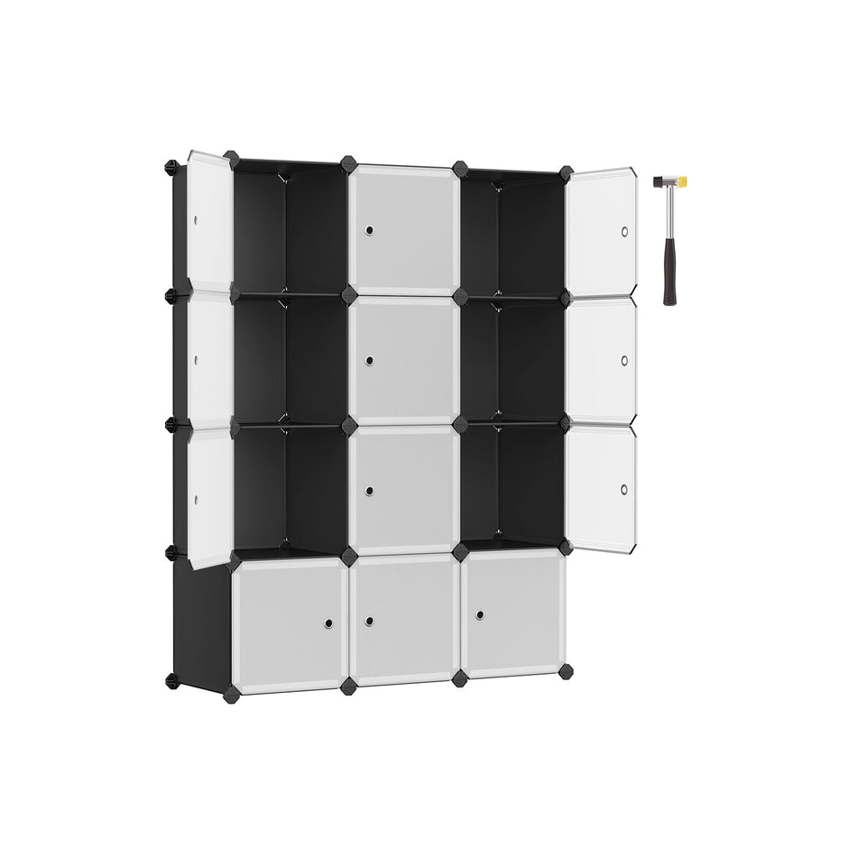 Stackable Storage Unit – Plastic – White – Interlocking Design with Easy Assembly