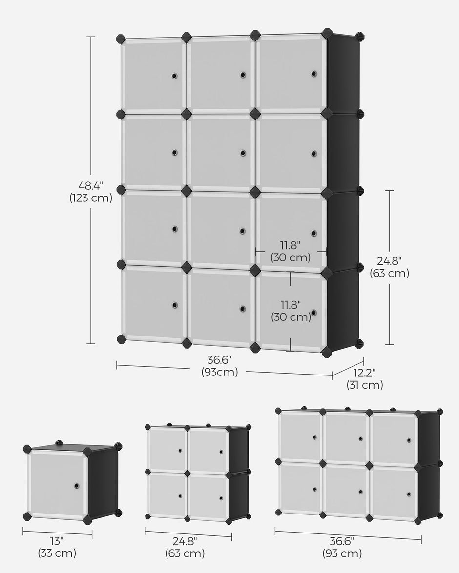 Stackable Storage Unit – Plastic – White – Interlocking Design with Easy Assembly
