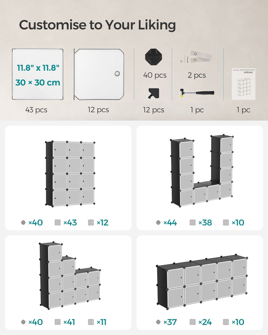 Stackable Storage Unit – Plastic – White – Interlocking Design with Easy Assembly
