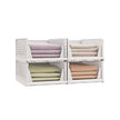 Stackable Storage Baskets – Fabric – White – Foldable and Organizational Set of 4