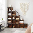 16-Cube Storage Organizer – PP Plastic – Rustic Brown – Stackable DIY Shelving System