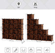 16-Cube Storage Organizer – PP Plastic – Rustic Brown – Stackable DIY Shelving System